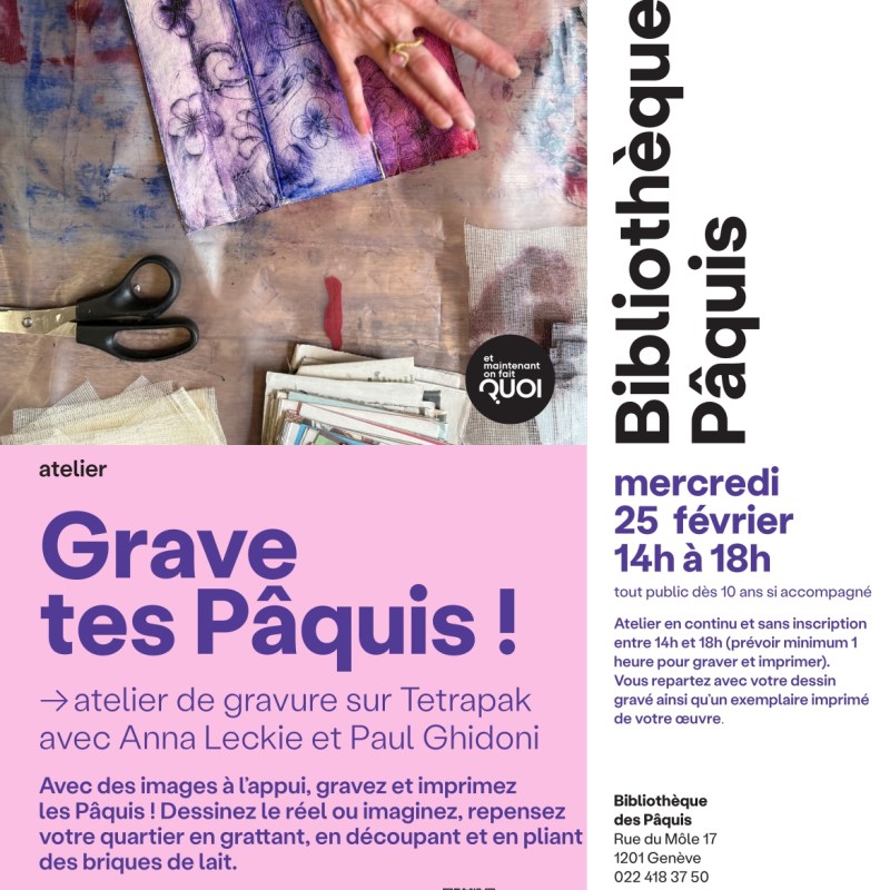 Atelier Tetrapak à la Bibliothèque des Pâquis avec Anna Leckie & Paul&nbsp;Ghidoni